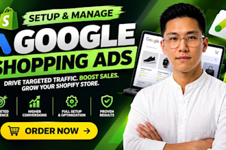setup and manage google shopping ads adword  PPC campaigns for shopify ecommerce