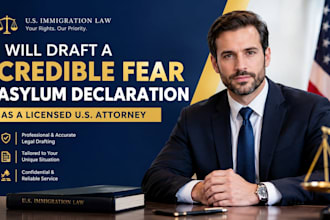 draft a credible fear asylum declaration as a licensed US attorney