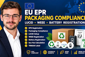 do eu epr packaging, eco fee calculation triman label, lucid setup, weee battery