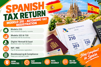 file spanish tax return, modelo 210 non resident, and autonomo vat registration