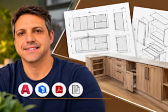 create cabinet shop drawings, cabinet cad and detailed manufacturing drawings