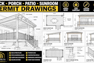 create deck porch patio and sunroom permit drawings