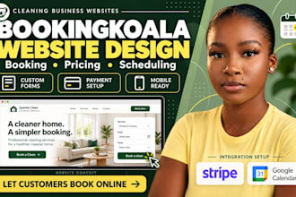 build booking koala cleaning website with bookingkoala scheduling, pricing, SEO