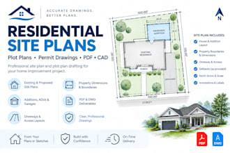 draft residential site plans and plot plans for permits
