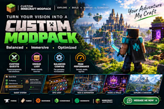 create custom minecraft modpack with balance configs quests loot and optimizatio