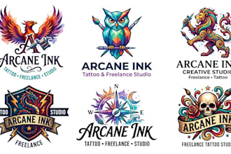 design a custom tattoo, freelance, and studio brand logo