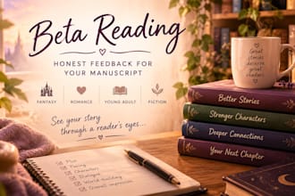 be your insightful beta reader for fantasy, romance, and ya fiction
