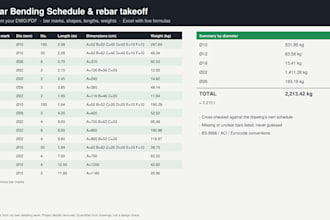 create a bar bending schedule and rebar takeoff