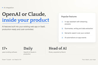 integrate claude api or openai gpt features into your web app or saas