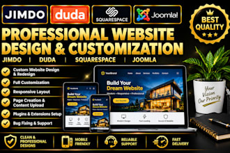 design jimdo, duda, squarespace, and joomla websites professionally
