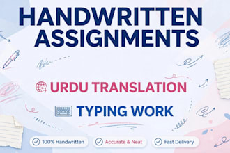 do handwritten assignment urdu translation and typing work