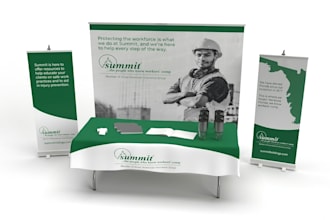 design trade show booth graphics, backdrop, booth wall, popup banner