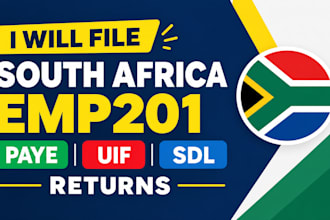 file south africa emp201 paye uif and sdl returns