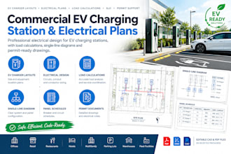 design commercial ev charging station and electrical plans