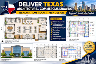 deliver texas architectural commercial drawing renovation plan mep design