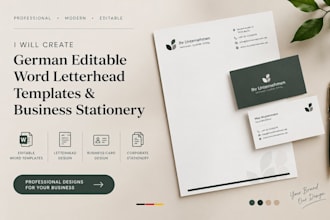create german editable word letterhead template and business stationary