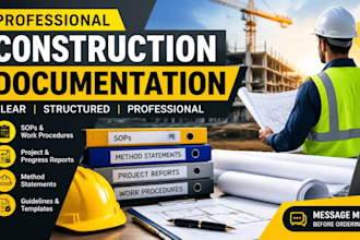 create construction documents, sops, method statements and project reports