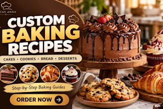 create custom baking recipes for cakes, cookies, bread and desserts