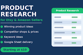 do detailed product research for your etsy or amazon store