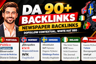 european backlinks from portugal, norway, sweden, ireland, poland da90 newspaper