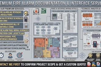 fire alarm ahj comments, bill of materials, panel wiring details, zone layout