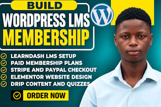 build wordpress membership website, paid membership pro using elementor pro