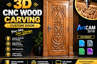 create custom 3d cnc door and furniture carving designs