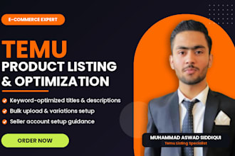 do temu product listing, optimization and seller store setup