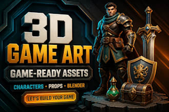 create 3d game art game ready assets 3d characters and props in blender