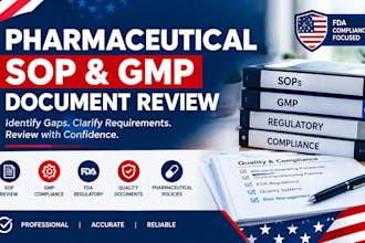 review pharmaceutical sops, gmp and regulatory compliance documents