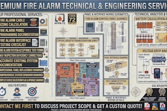 fire alarm cable sizing, expansion drawings, testing, deficiency corrections