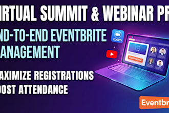 manage eventbrite setup and marketing for your virtual summit or webinar