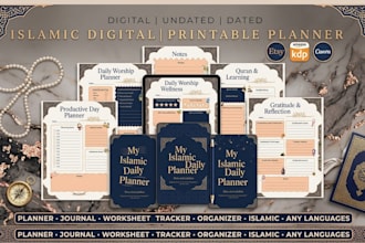 design custom digital planner printable calendar and tracker