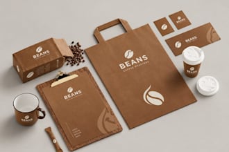 design your cafe branding, coffee shop logo, and packaging