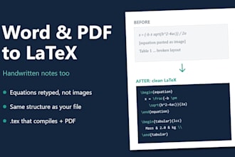 convert your word, PDF or handwritten notes to latex