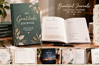 design journal, workbook, christian journal, prayer journal or ebook book cover