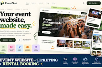 build event website photo booth event ticket conference rental website