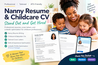 write an ats friendly nanny resume and CV