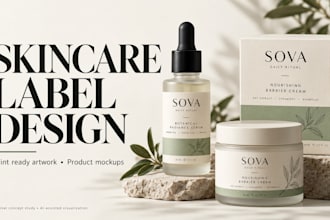 design premium skincare labels and print ready packaging