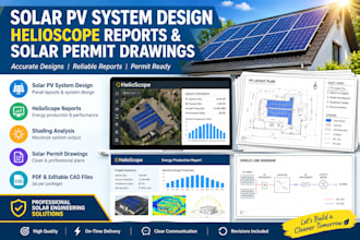 design solar pv systems, helioscope reports and solar permit drawings
