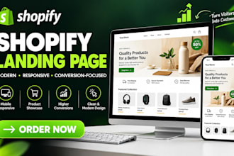 design high converting shopify landing page, product landing page, homepage