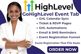 gohighlevel event tab, event registration funnel, ghl calendar, ghl automations