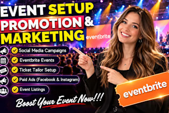 manage eventbrite promotion, event marketing, event planning