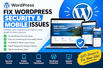 do wordpress security vulnerabilities and fix mobile responsiveness issues