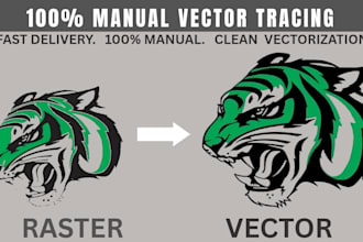 vector trace, recreate, cleanup logo, image to vector