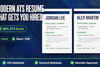 design a modern professional resume and ats CV