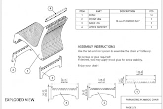 design flat pack furniture cnc file, assembly instruction, plywood layout