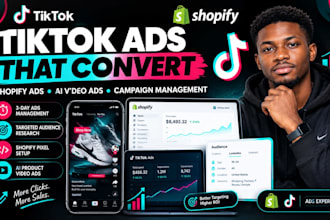 run shopify tiktok ads,ai video ads,ai products sales ads,tik tok ads management