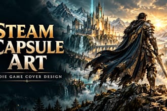 design steam capsule art, game cover art and indie game banners