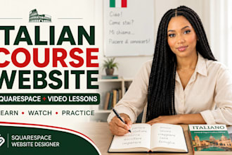 create italian squarespace online course with video lessons squarespace website